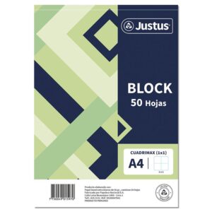 Block Cuadrimax Justus A4 5 Perforaciones 50 Hojas Block Cuadrimax Justus A4 5 Perforaciones 50 Hojas
