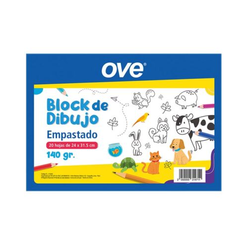 Block De Dibujo Empastado Ove 24 X 31.5 Cm 20 Hojas