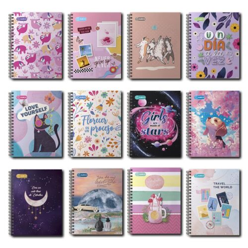 Cuaderno Anillado A4 140H Cuadriculado Mujer Tapa Laminada Surco