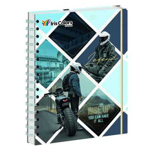 Cuaderno Cuadriculado Anillado Iris Color A4 Con Liga Surtido 170 Hojas