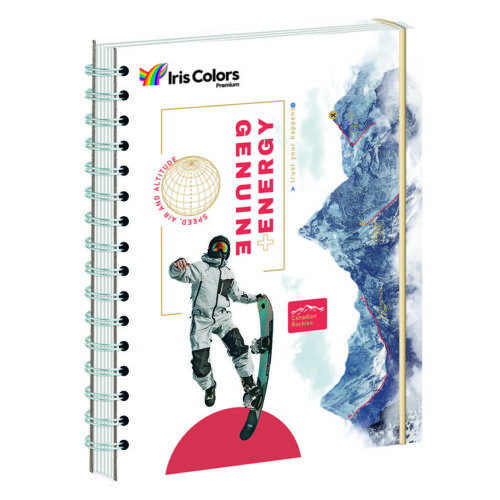 Cuaderno Cuadriculado Anillado Iris Color A4 Con Liga Surtido 170 Hojas