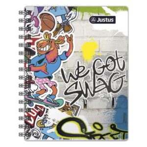 Cuaderno Cuadriculado Anillado Justus A4 Diseño Tapa Dura Surtido 160 Hojas