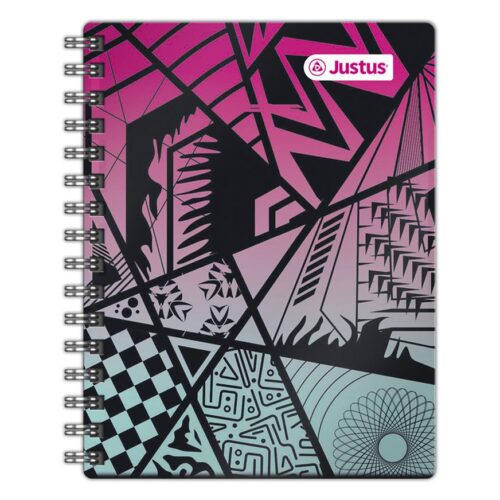 Cuaderno Cuadriculado Anillado Justus A4 Diseño Tapa Dura Surtido 160 Hojas