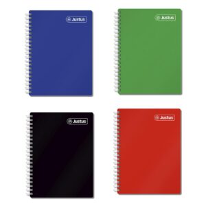 Cuaderno Cuadriculado Anillado Justus A5 Sólido Tapa Dura Surtido 160 Hojas