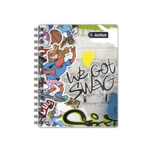 Cuaderno Cuadriculado Anillado Justus A5 Tapa Dura Surtido 160 Hojas