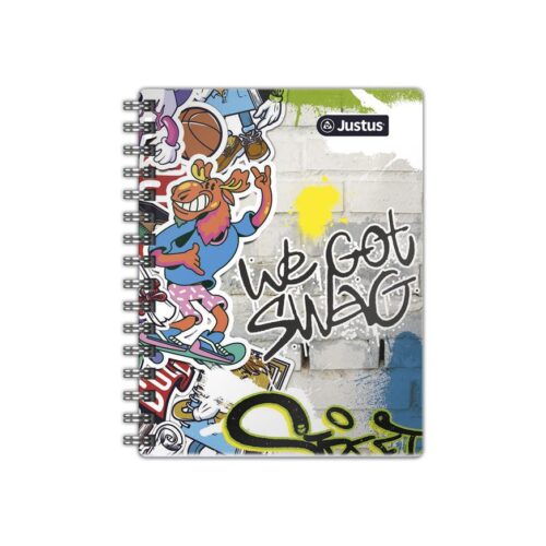 Cuaderno Cuadriculado Anillado Justus A5 Tapa Dura Surtido 160 Hojas