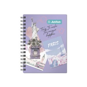 Cuaderno Cuadriculado Anillado Justus A5 Tapa Dura Surtido 160 Hojas