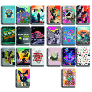 Cuaderno Cuadriculado Anillado Loro A5 Tapa Dura Surtido 160 Hojas