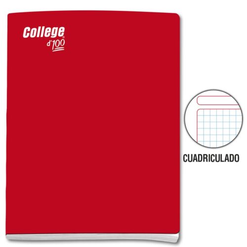 Cuaderno Deluxe A-4 100H Cuadriculado Solido College