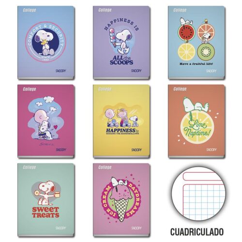 Cuaderno Deluxe 80H Rayado Snoopy College
