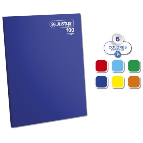 Cuaderno Deluxe A-4 100H Triple Renglón Sin Sombra Central Solido Justus Max