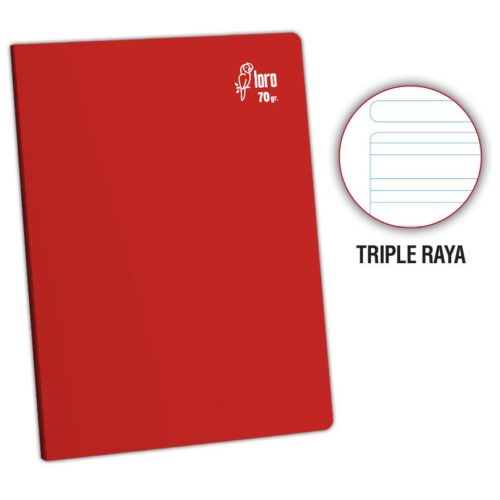 Cuaderno Deluxe A-4 80H Triple Raya 70Gr Loro