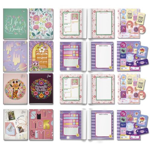 Cuaderno Deluxe A-4 84H Cuadriculado Diseño Mujer Loro