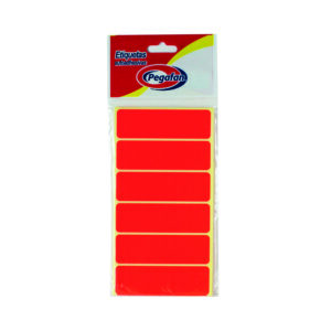 Etiqueta Adhesiva Pegafan File 2476 Rojo Fosforescente Sobre X 100 Und
