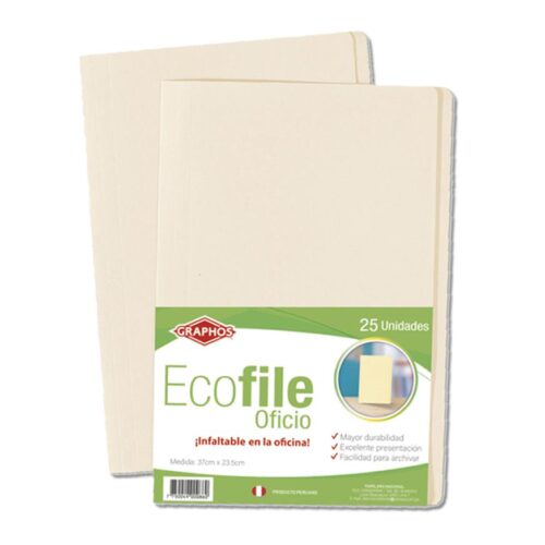 File Manila Ecofile Oficio Paquete X 25 Und