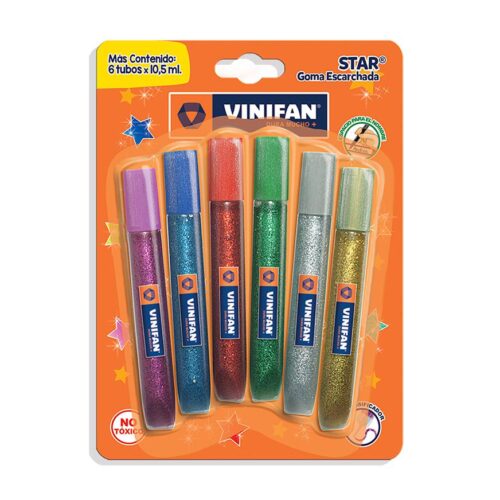 Goma Escarchada Vinifan 10.5 Ml X 6 Colores