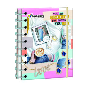 Libreta Anill. Lateral 125H Cuadriculado Mujer Tapa Dura Iris Colors