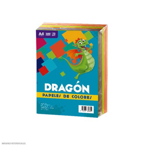Papel Arco Iris A4 75/70 G Colores Surtidos X 500 Hojas