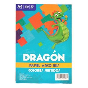 Papel Arco Iris A4 75/70 G Colores Surtidos X 100 Hojas