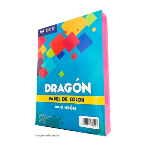 Papel Arco Iris Fosf Rojo 75 Gr A4 Pqt X 500 Hojas