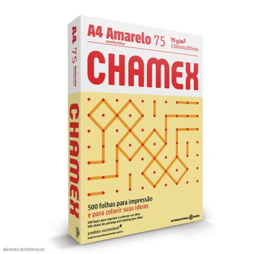 Papel Fotocopia Chamex A4 75Gr Amarillo Paquete X 500 Hojas