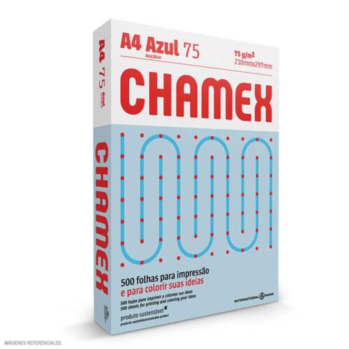 Papel Fotocopia Chamex A4 Celeste 75Gr Paquete X 500 Hojas