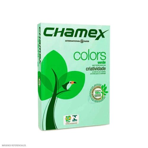 Papel Fotocopia Chamex A4 75Gr Verde Paquete X 500 Hojas