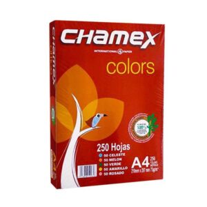 Papel Fotocopia Chamex A4 75 G Colores Surtidos Paquete X 250 Hojas