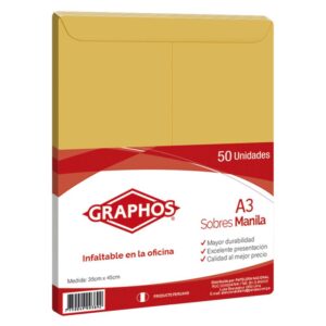 Sobre Manila Graphos Radiográfico A3 Paquete X 50 Und