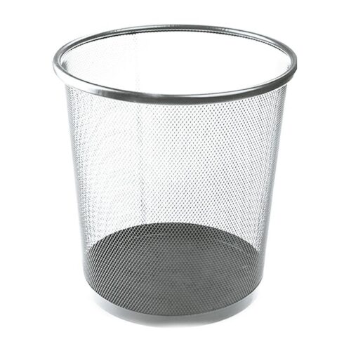 Papelera Ove Circular Tipo Rejilla Plateado